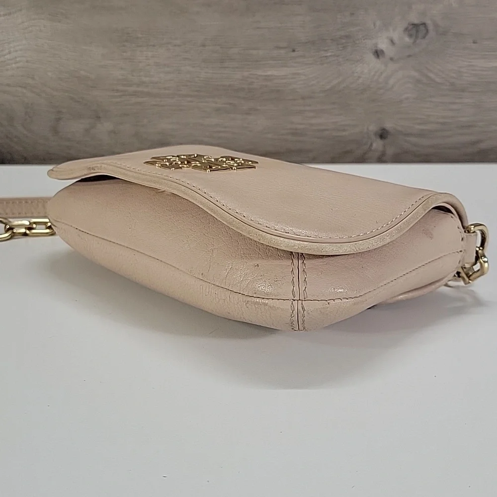 Tory Burch Pale Pink Small Leather Crossbody Shoulder Bag with Gold Hardware - Picture 9 of 12